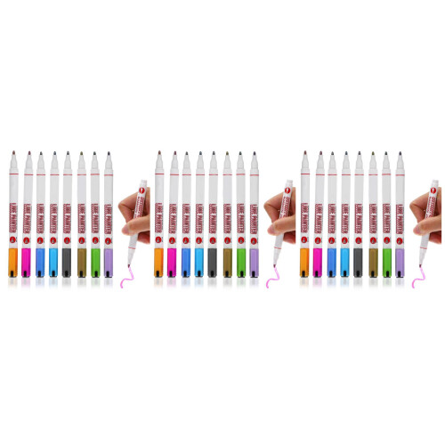 24Pièces Marqueurs Pailletés Multi Couleurs Plastique Double Lignes 2