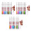 24Pièces Marqueurs Pailletés Multi Couleurs Plastique Double Lignes 7