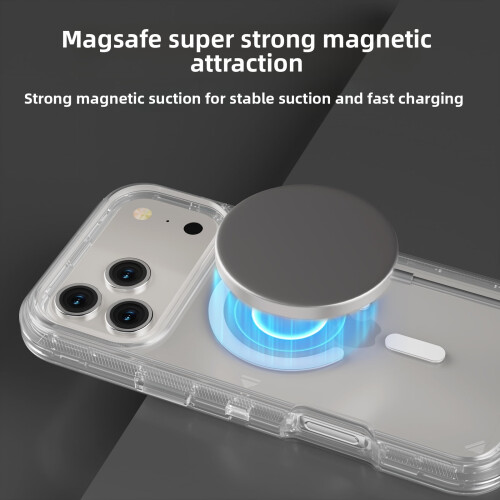 Capa transparente para iPhone 17 Pro Max compatível com MagSafe — Tripla camada magnética, resistente a impactos e cristalina. 2