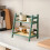Wooden Rattan Double-Layer Desktop Storage Rack Green 4