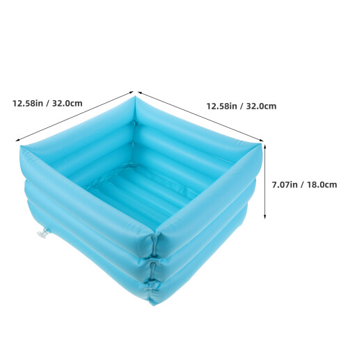 Portable Inflatable Foot Bath Basin Sky-Blue PVC Foldable Design 1