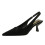 Women's Suede Pointed Toe Cutout Elegant Heel Strap Pumps 3