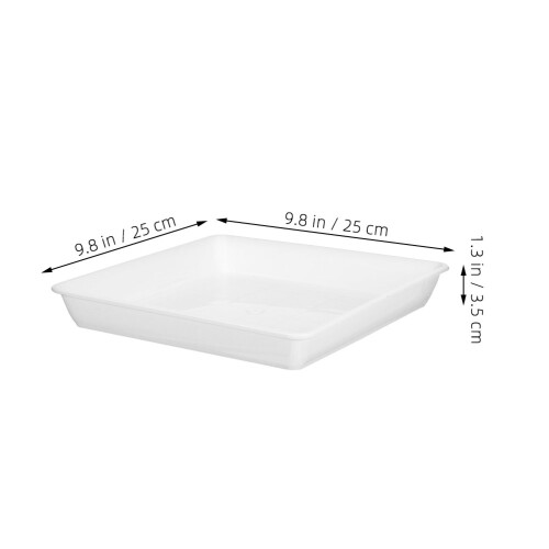 2Pcs Thickened White Plastic Pot Water Trays Square Saucers for Plants 1