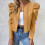 Women's Cropped Blazer Jacket with Puff Sleeves 6