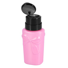 230ML Pink Plastic Nail Art Pump Dispenser Bottle – Makeup & Remover Tool