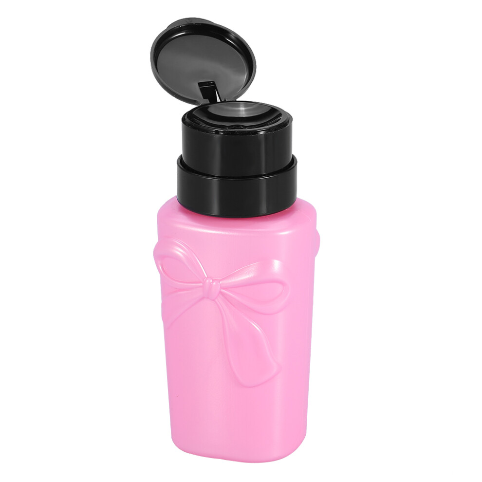 Pink 230Ml Plastic Nail Art Pump Dispenser Bottle Â Makeup & Remover Tool