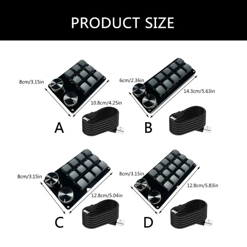 High Efficiency Programmable Macro Keyboards,9/10/12/15Key Mechanical Gaming Keypad for Multimedia and Industrial Use 2