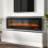 72inch Wall Mounted Electric Fireplace Adjustable Flame, Black 1
