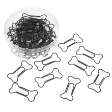 45 Pcs Black Dog Bone Shape Paper Clips for Notebook, 45mm Lightweight Organizers
