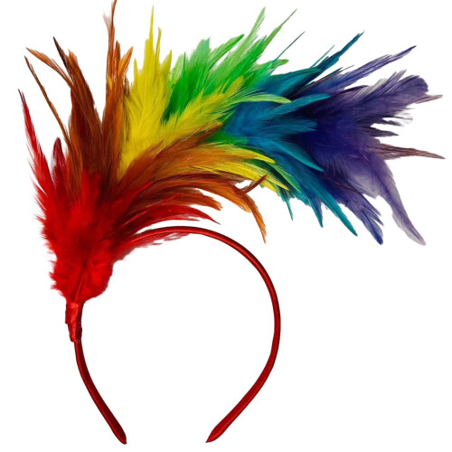 Hairband Vintage Feather Design Dark Red 1