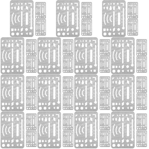45Pcs Silver Erasing Shield Metal Tool for Drawing and Craft Drafting 2