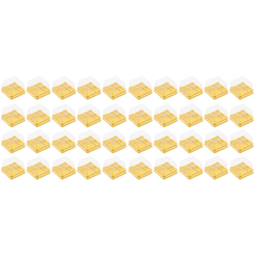 300Pcs Golden Egg-Yolk Puff Holders Eco-Friendly Plastic Cake Boxes 1