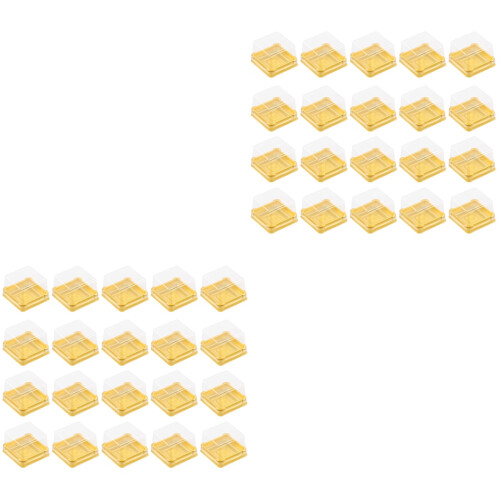 300Pcs Golden Egg-Yolk Puff Holders Eco-Friendly Plastic Cake Boxes 2