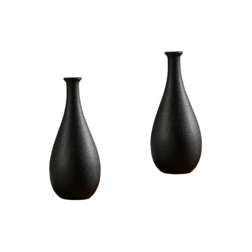2Pcs Black Ceramic Flower Vase Simplicity Style for Home 2