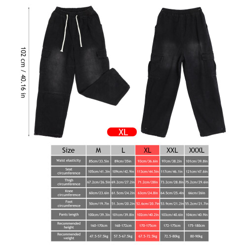 Jeans Large Cargo Large Jambe Détendu 1