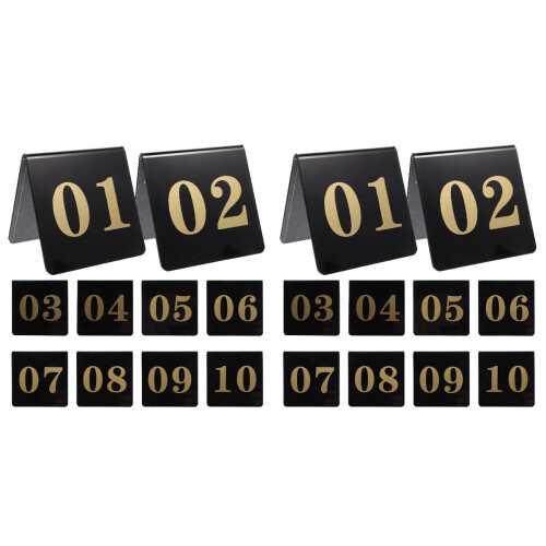 20Pcs Clear Acrylic Table Numbers for Wedding Multi-Color Double-Sided 1
