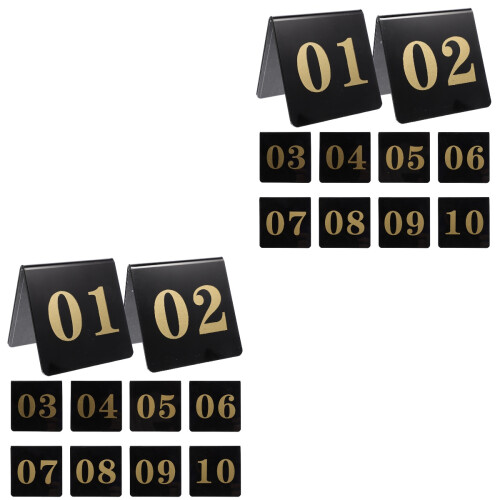 20Pcs Clear Acrylic Table Numbers for Wedding Multi-Color Double-Sided 2
