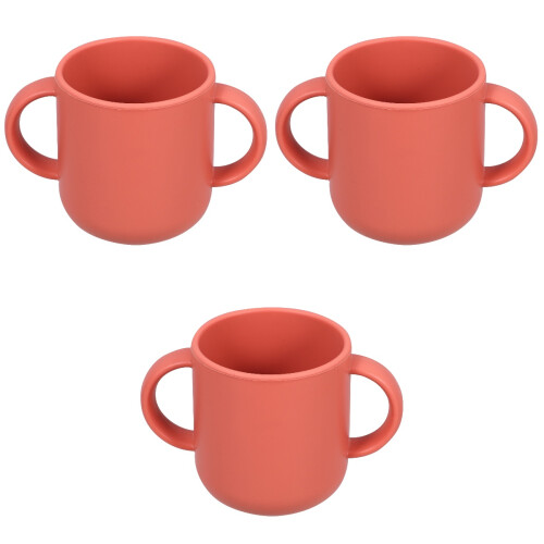 3Pièces Entraînement Bébé Silicone Orange Double 2