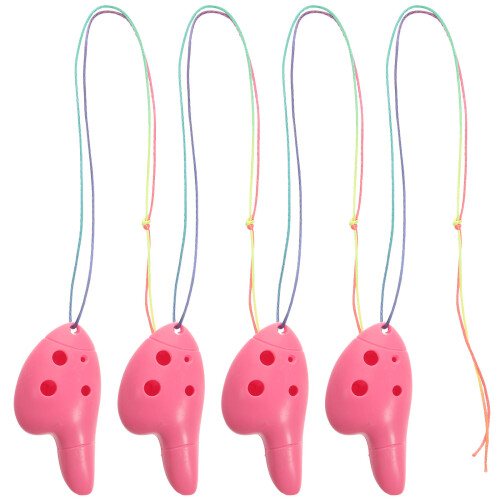 16Pcs Kids 6-Hole Pink Plastic Ocarina Beginner Musical Learning Tool 1