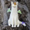 Wool Felt Cat and Opossum Figurines Handmade 2pcs 4