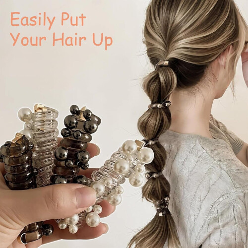 Soft Elastic Spiral Hair Ties for Thick Hair, 12 Pack 2