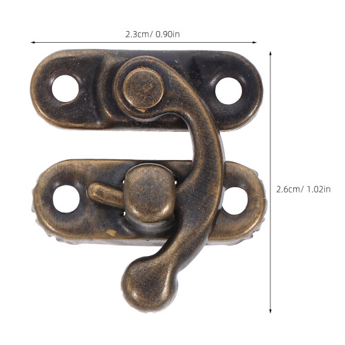 20 Pcs Box Clasp Latch Lock Catch Drawer Hatch Antique Bronze Hook 2