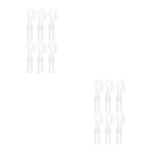 12Pièces Crochets Embout De Baguette Pour Stores, Transparent 1