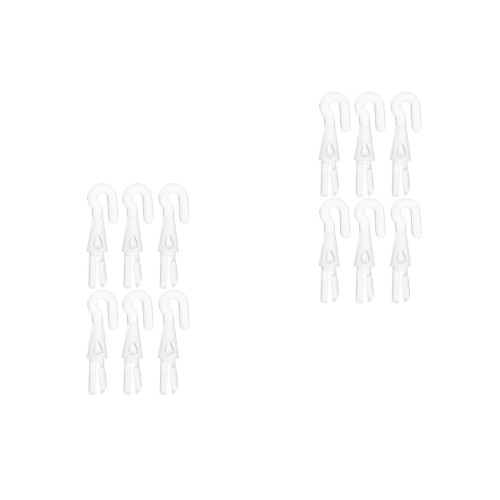 12Pièces Crochets Embout De Baguette Pour Stores, Transparent 2