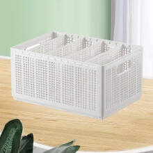 Foldable White Pants Storage Box with Adjustable Dividers, 5 Grids