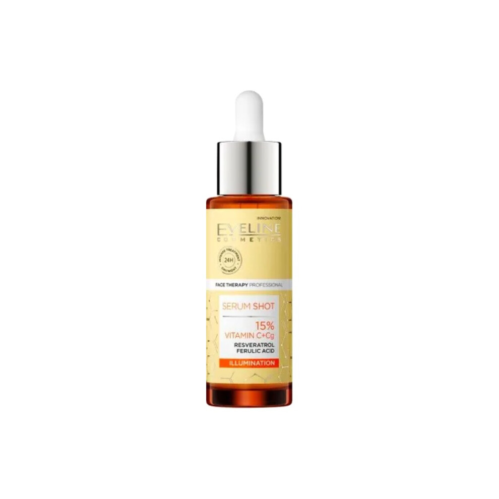 Dark Eveline Serum Shot Vitamin C + Cg 15% Illumination 30Ml Brightening Vitamin C Serum For Radiant Skin, Spots & Even Tone