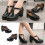 1Paar Damen High Heels Wasserfestem Mikrofaser 2