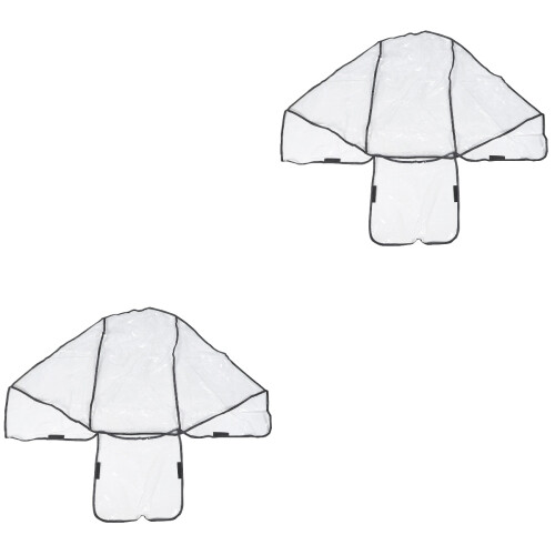 2Pcs Double Stroller Rain Shield PVC Cover for Twins Pushchair Use 2