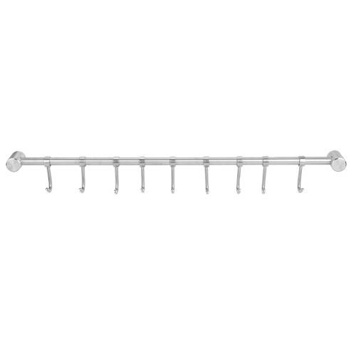 Space-Saving Wall Mounted Cookware Organizer, Movable Hook Design For Organizing Multiple Items, Stainless Steel Utensil Rail With Rust-Resistant 1