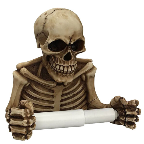 Θήκη χαρτιού υγείας Skeleton με υποδοχή κλειδαρότρυπας, θήκη Spooky Skull TP για το Halloween – 1