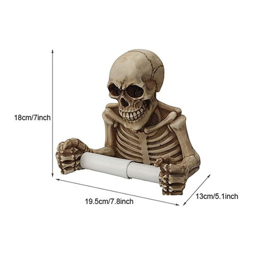 Θήκη χαρτιού υγείας Skeleton με υποδοχή κλειδαρότρυπας, θήκη Spooky Skull TP για το Halloween – 2