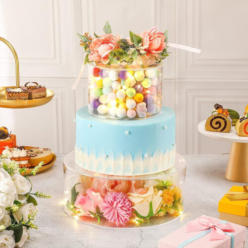 Clear Acrylic Cake Stand Cylinder Tier Riser 12 inch 2