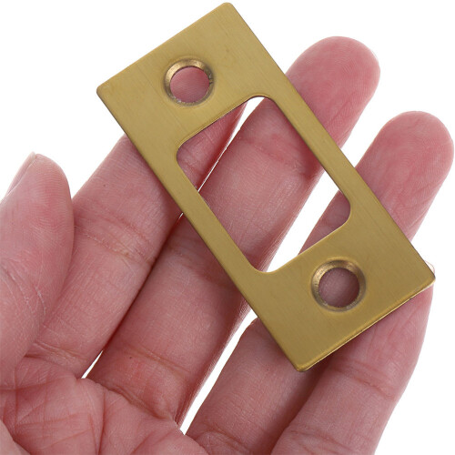 2Pcs Golden Round Deadbolt Lock Hardware Plates for Door Installation 2