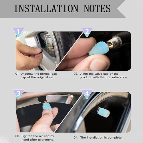 Waterproof luminous car tire valve caps 8-piece set 2