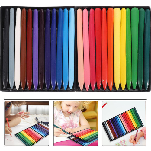 48Pcs Kids Plastic Crayon Assorted Colors for Painting Use 2