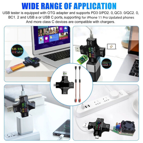 Δοκιμαστής μετρητή ισχύος USB τύπου C PD3 0Μετρητής τάσης ρεύματος για 32V5.1A με 2