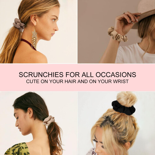 Scrunchies από βαμβάκι για κορίτσια, γυναίκες με χοντρές μπούκλες, αξεσουάρ μαλλιών 1