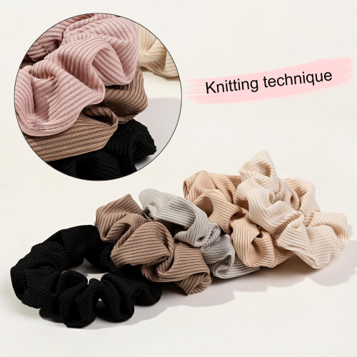 Scrunchies από βαμβάκι για κορίτσια, γυναίκες με χοντρές μπούκλες, αξεσουάρ μαλλιών 2