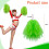 Green Plastic Pom Poms 15 Pack 33cm 2