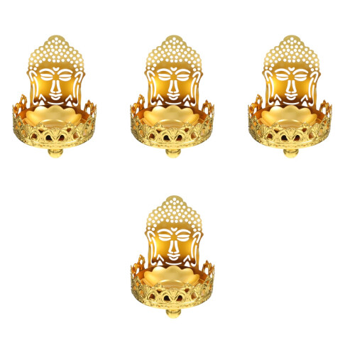 4Pcs Metal Lotus Tea Light Candle Holders Decorative Home Use 2