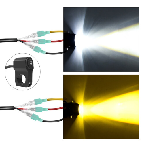 ROCKROK ATV Work Light Wire Switch Harness Headlight Wire Cable Power On Off Waterproof 1