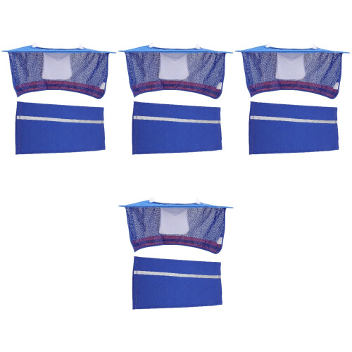 4Sets Reflective Blue Hard Hat Shade Breathable Mesh Neck Sun Shield 1
