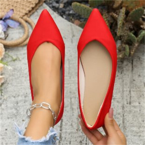 Willtoo Damenmode, einfarbige, spitze Freizeitschuhe, flache Schnürschuhe 1