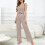 Women's Solid Casual 2-Piece Set Top & Pants Coffee L 5