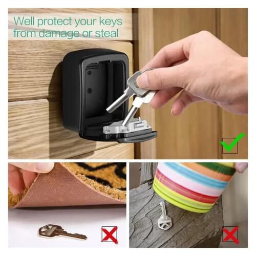 Box Outdoor Wall Mounted Keychain Storage Box 4 Digit Combination Password Security Lock Storage,Multiple Options Available 2