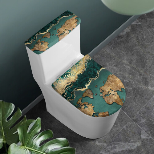 Vintage Map Keep Dust Stick WC Protector Cover Reglabil Elastic Bottom pentru Baie Home 1